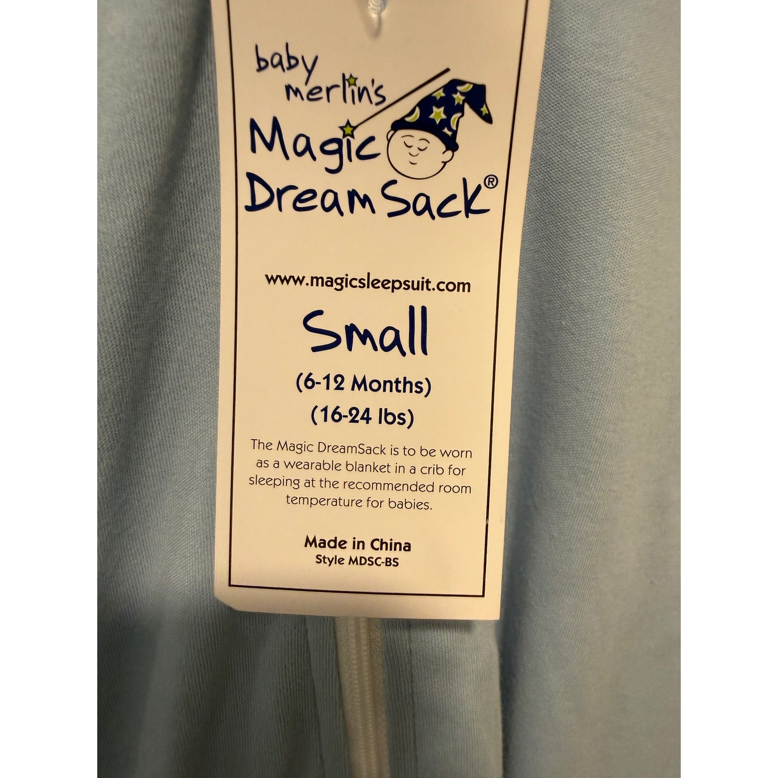 Baby Merlin's Magic Dreamsack Blue Wearable Blanket Small 6-12 Months Nwt — image 2 of 3